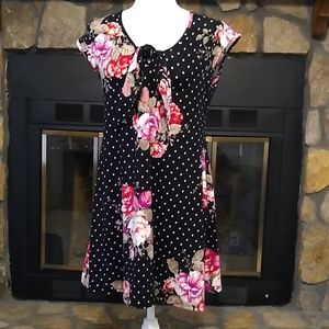 Coco's Clozet Floral Polka Dot Dress Size Medium
